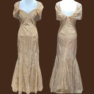 Vintage Rene Ruiz Gold/Tan Gorgeous Gown!